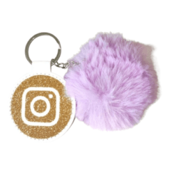 Llavero inteligente INSTAGRAM logo redondo POMPÓN