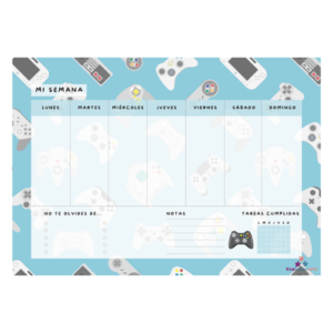 Planificador semanal escolar Videojuegos (Formato Digital - PDF EDITABLE)