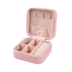Joyero de viaje piel rosa (Personalizable)