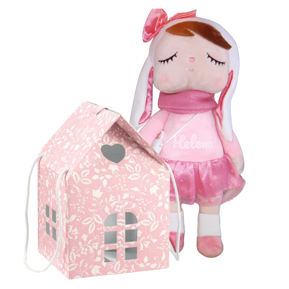 Muñeca Ángela CONEJITA Personalizada 33cm + caja CASA