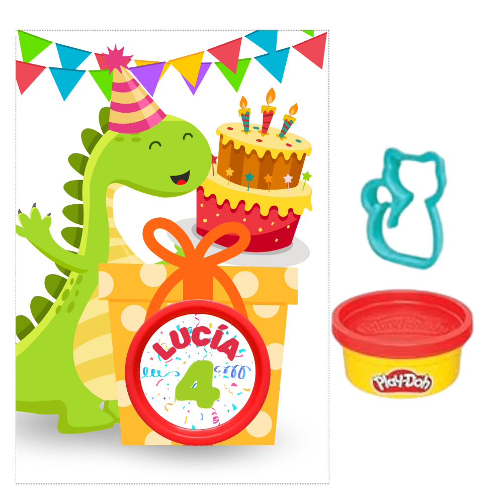 Plastilina 28g + cortador – Temática personalizable