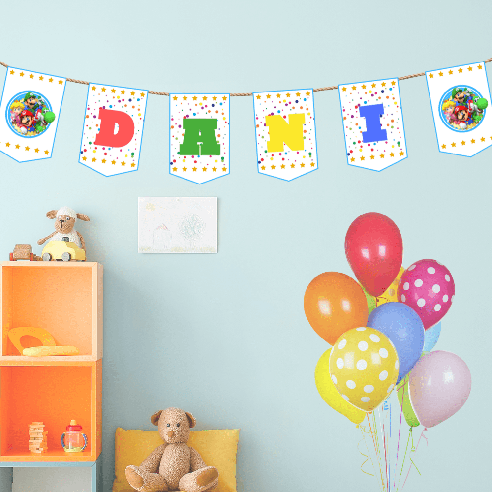Guirnalda con nombre -Temática personalizable