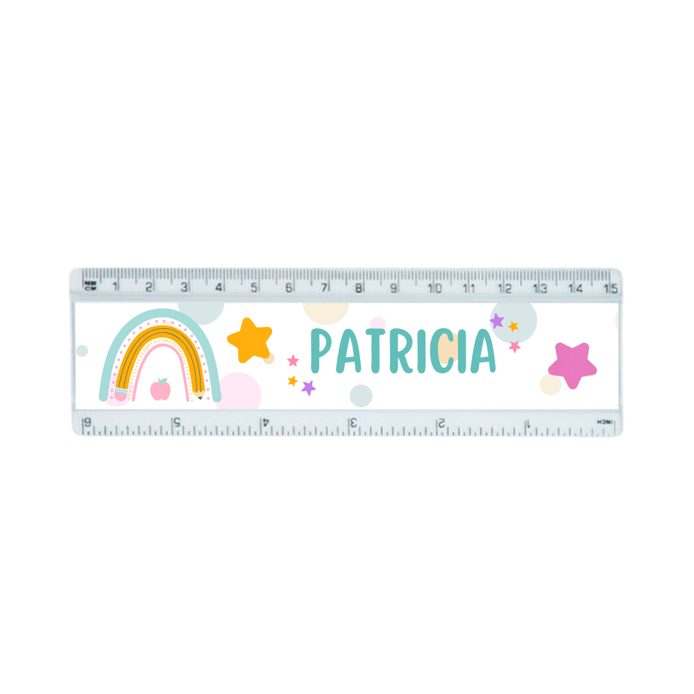 Regla personalizada 30cm ARCOÍRIS