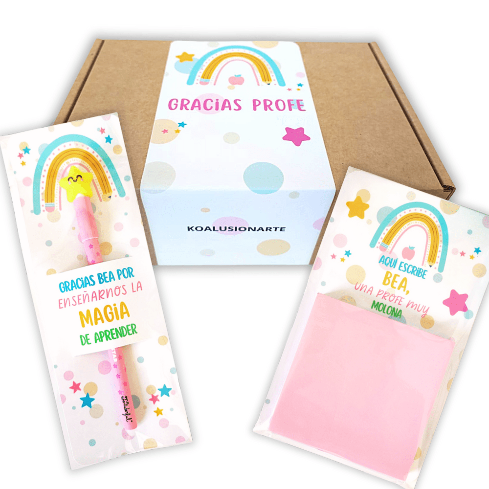 Caja boli + bloc de notas personalizado ESTRELLA