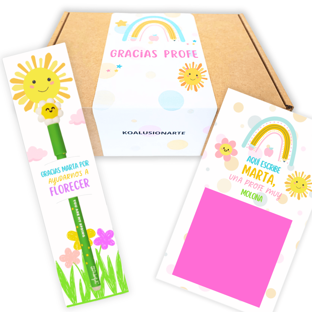 Caja boli + bloc de notas personalizado FLOR