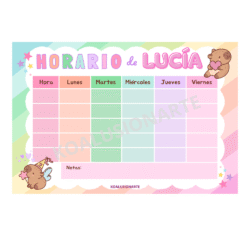 Horario / pizarra magnética - temática personalizable