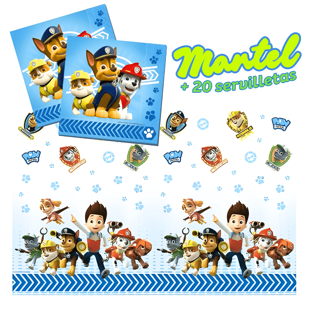 Mantel Patrulla Canina + 20 servilletas