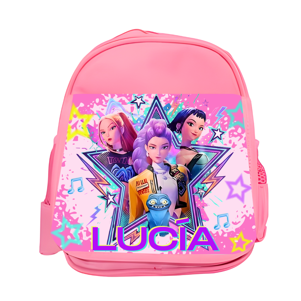 Mochila rosa/verde PERSONALIZADA – Temática a elegir