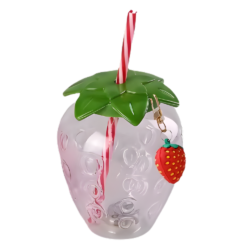 Vaso fresa con pajita y llavero