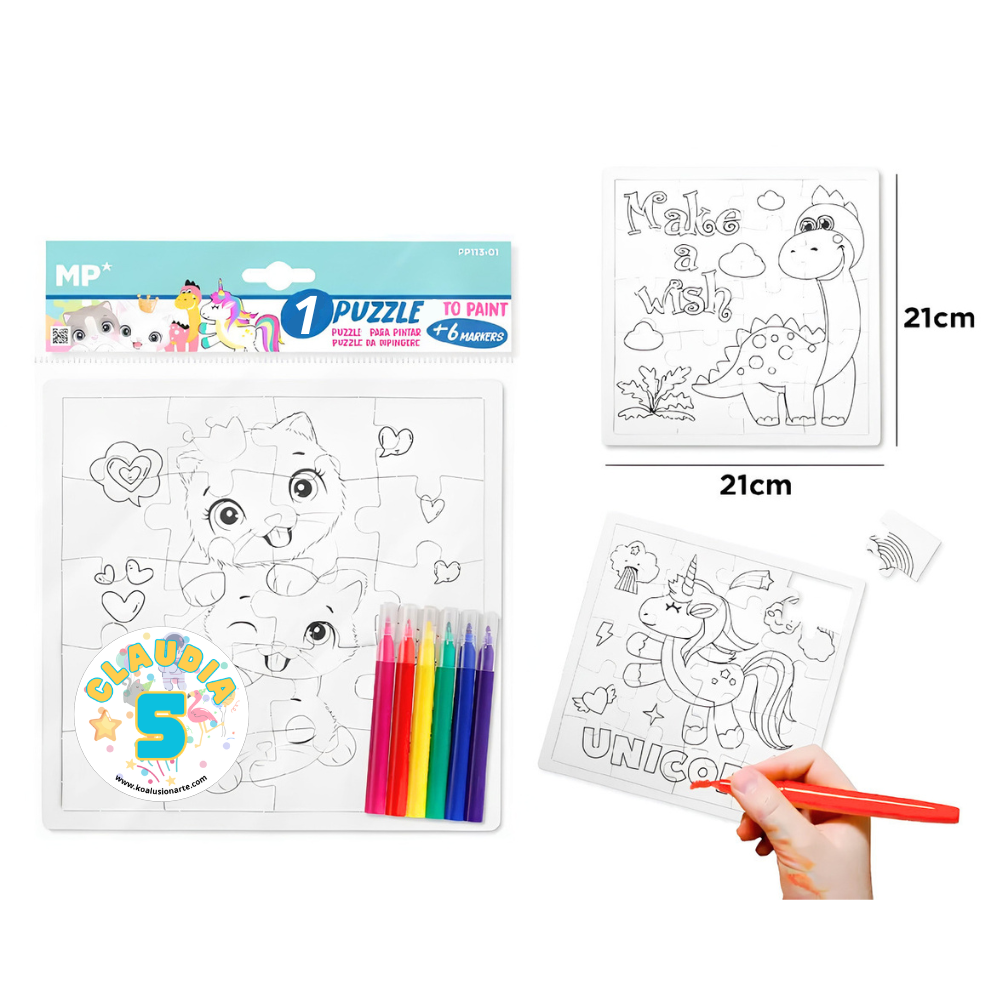 Puzle para colorear – Pegatina personalizada