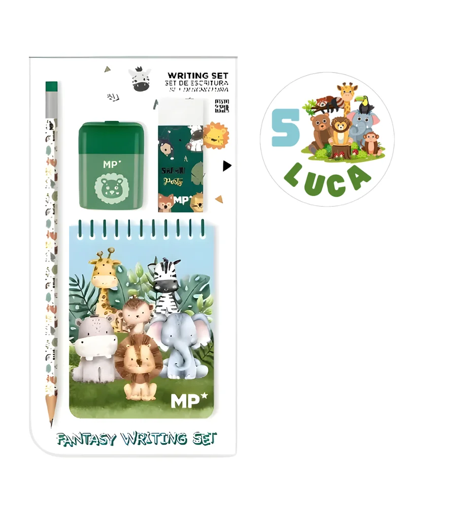 Pack papelería Animales- pegatina personalizada