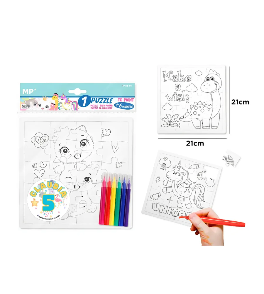 Puzle para colorear – Pegatina personalizada